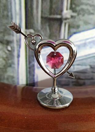 Сувенир, статуэтка пронзенное сердце, подарок на 8 марта с кристаллом сваровски4 фото