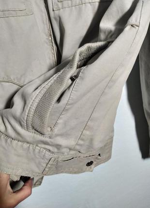 Джинсовая серая куртка с накладними  карманами, на стойке,  слоновая кость6 фото