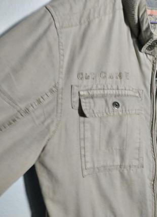 Джинсовая серая куртка с накладними  карманами, на стойке,  слоновая кость4 фото