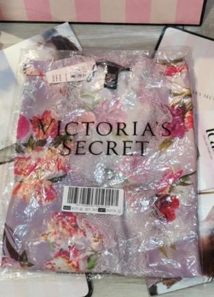 Идея для подарка 🎀шикарный сатиновый халат с кружевом р.хс/с💕victoria's secret виктория сикрет вікторія сікрет оригинал4 фото