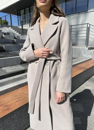 Шикарное женское зимнее пальто из итальянского кашемира8 фото