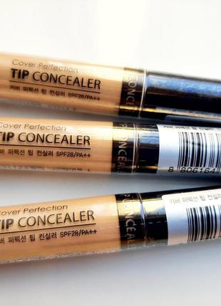 The saem cover perfection tip concealer spf28 pa рідкий консилер коректор  light beige middle beige