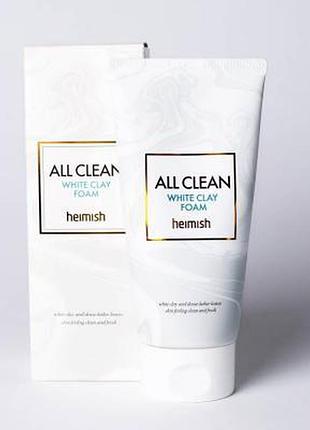 Очищаюча пінка для обличчя heimish clean all white clay foam 30 ml2 фото