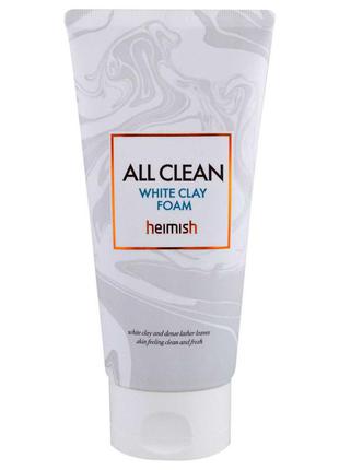 Очищаюча пінка для вмивання обличчя heimish clean all white clay foam 150 ml