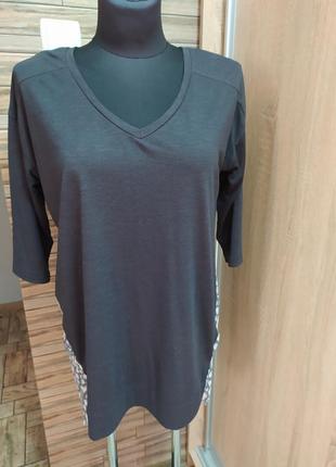 Кофта блуза next, трикотаж с шифоном_14(50-52)xl, xxl размер.2 фото