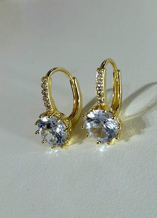 Серьги сережки серебристые золотистые