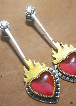 Оригінальні сережки палаюче серце 14 лютого день валентина 3