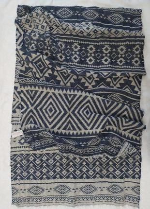 Шарф большой, акрил, шерсть, орнамент
