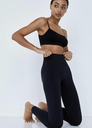 Топ лосини чорний безшовний мікрофібра