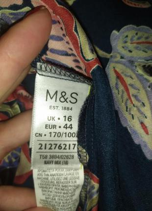 Шикарная блуза в цветочный принт известного бренда marks &amp; spenser большого размера7 фото
