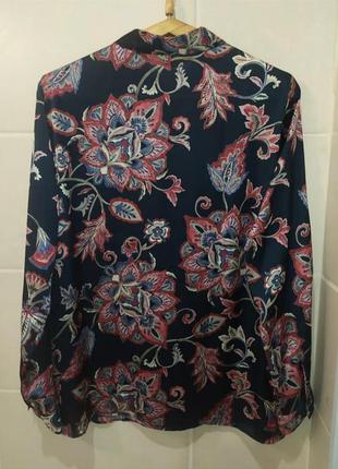 Шикарная блуза в цветочный принт известного бренда marks &amp; spenser большого размера4 фото