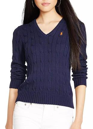 Светр polo ralph lauren v-neck cable knit sweater