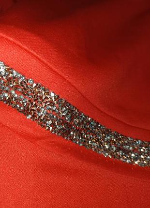 Сукня червоне з камінням5 фото
