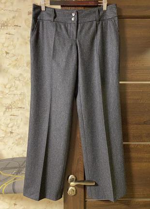 Роскошные шерстяные брюки в полоску,укороченные !!!2 фото
