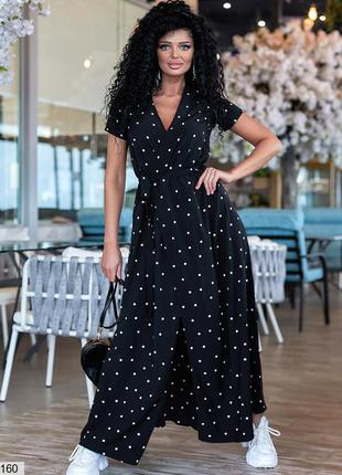 ‼️mega sale‼️платье на запах черное в горошек горох украина