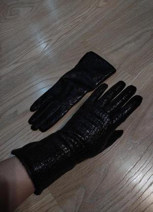 Шкіряні рукавички кольору гіркий шоколад