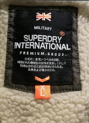Мужская милитари хаки серая парка куртка с капюшоном superdry international military6 фото