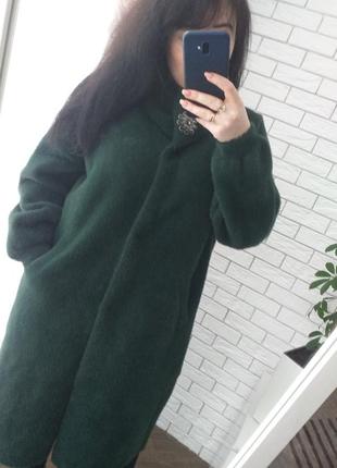 Пальто з альпаки, хомут,шикарні кольори, смарагд,гірчиця,лилрвый,молоко,чорний та ін