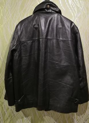 Чоловіча шкіряна куртка дублянка з хутряним коміром us polo assn3 фото