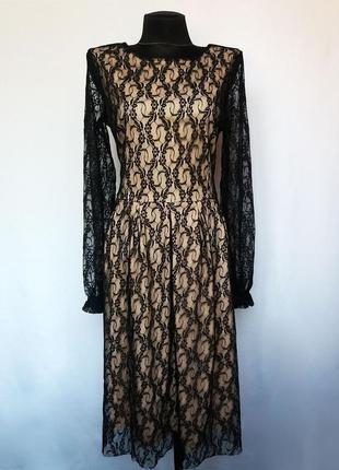 Стильное платье, черный гипюр. новое, р-ры 42-501 фото
