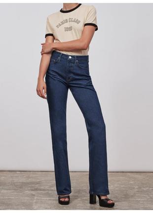Zara прямі джинси з середньою посадкою р. 38 сині