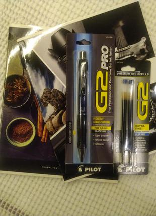 Pilot g2 pro gel pen + два стержня + две тетрадки сделано в японии1 фото