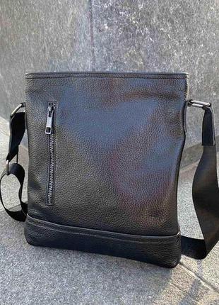 Модная мужская кожаная сумка планшетка через плечо5 фото