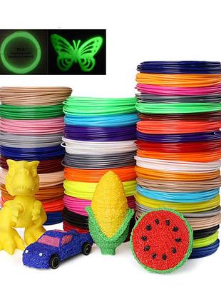 Комплект 25 цветов pla пластика для 3d ручки 250 метров пла светящийся
