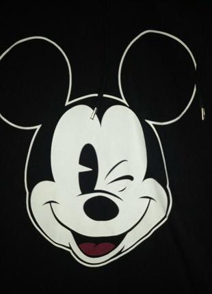 Худи с начесом хлопок дисней h&m disney mickey mouse long hoodie, oversized, size xs2 фото