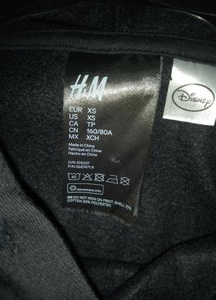 Худи с начесом хлопок дисней h&m disney mickey mouse long hoodie, oversized, size xs3 фото