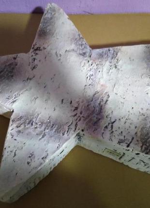 Большая декоративная рельефная звезда с блестками werner voss. германия. размер 47х36х5 см.