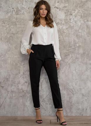 Женские черные классические брюки с завышенной талией, размер s, m, l, xl1 фото