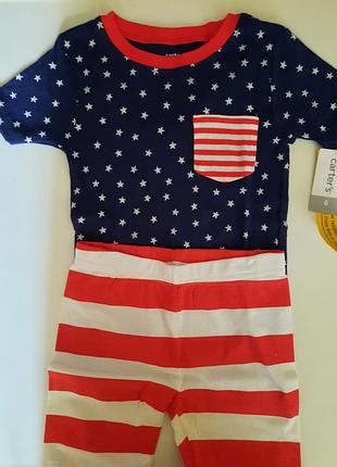 Пижама для мальчика, короткий рукав, шорти 5т, 6 carters