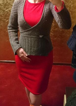 Махеровый кардиган на запах