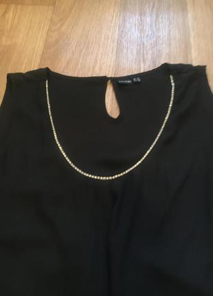 Батал большой размер чёрная шифоновая нарядная блуза блузка блузочка майка маечка2 фото