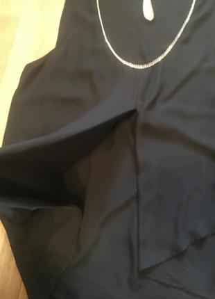 Батал большой размер чёрная шифоновая нарядная блуза блузка блузочка майка маечка3 фото