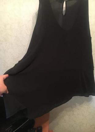 Батал большой размер чёрная шифоновая нарядная блуза блузка блузочка майка маечка9 фото