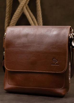 Шкіряна чоловіча сумка коричнева