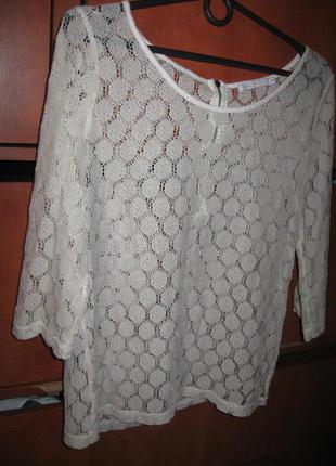 Блуза кружевом молочная