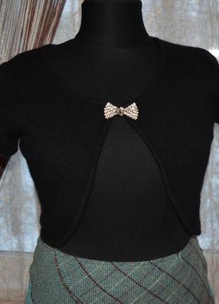 Тепле болеро, шерсть, ангора, бантик, брошка