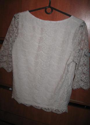 Блуза кружевом  кремовая5 фото