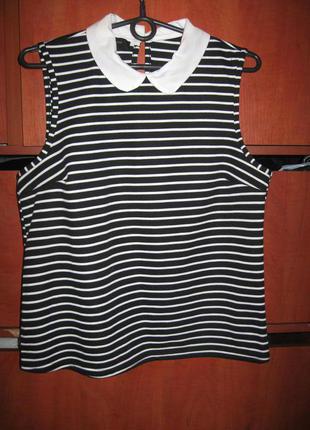 Топ полоска черно-белый