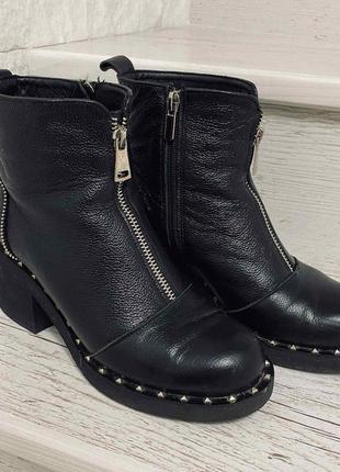 Кожані ботинки челси зима