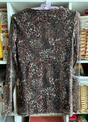 Блуза полупрозрачная : принт тигриный леопардовый7 фото