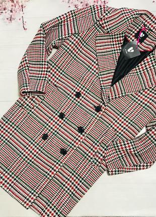 Пальто новое шикарное клетка модное by very