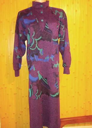 Теплое трикотажное платье с шерстью,40-48разм., англия.