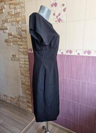 Чёрное винтажное шелковое футуристическое платье футляр в стиле cos5 фото