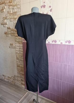 Чёрное винтажное шелковое футуристическое платье футляр в стиле cos6 фото
