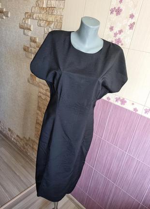 Чёрное винтажное шелковое футуристическое платье футляр в стиле cos3 фото