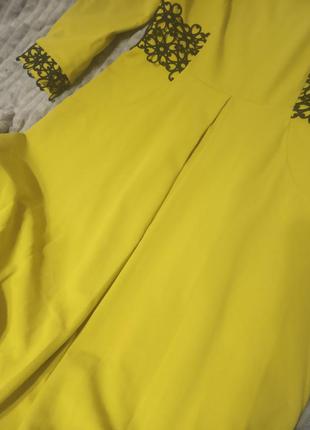 Очень красивое платье лимонного цвета3 фото